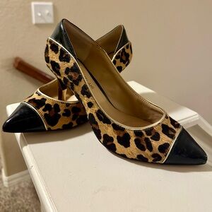 ANTONIO MELANI Leopard Print Heels with Black Tips